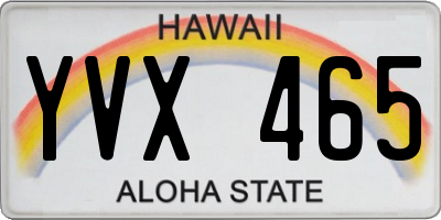 HI license plate YVX465