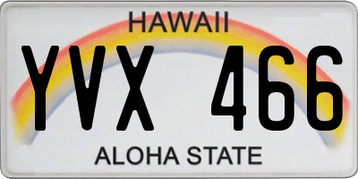 HI license plate YVX466