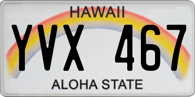 HI license plate YVX467