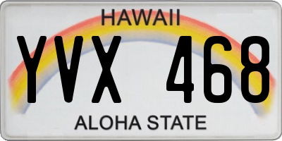 HI license plate YVX468