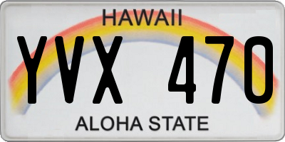 HI license plate YVX470