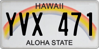 HI license plate YVX471