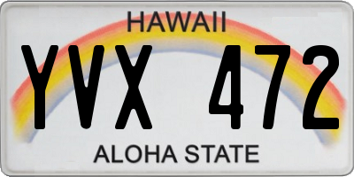 HI license plate YVX472