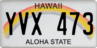 HI license plate YVX473
