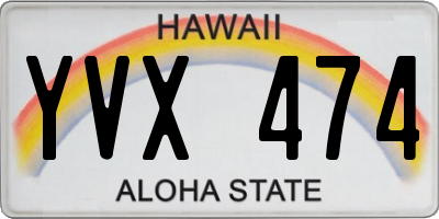 HI license plate YVX474