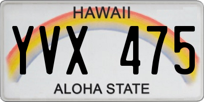 HI license plate YVX475