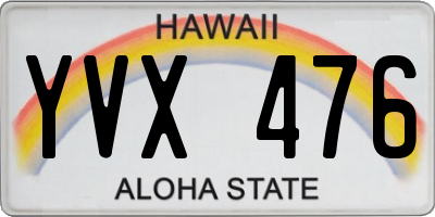 HI license plate YVX476