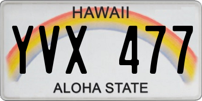 HI license plate YVX477