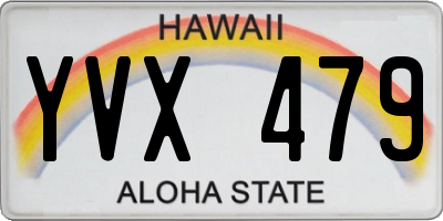 HI license plate YVX479