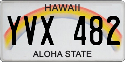 HI license plate YVX482