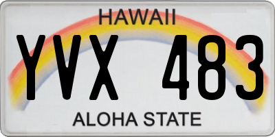 HI license plate YVX483
