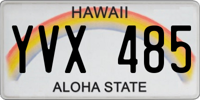 HI license plate YVX485