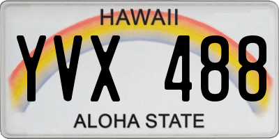 HI license plate YVX488
