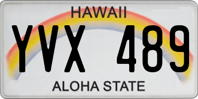 HI license plate YVX489