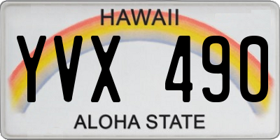 HI license plate YVX490