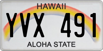 HI license plate YVX491