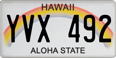 HI license plate YVX492