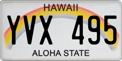 HI license plate YVX495