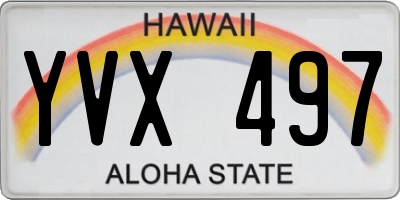 HI license plate YVX497