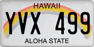 HI license plate YVX499