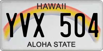 HI license plate YVX504