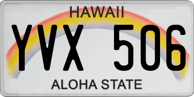 HI license plate YVX506