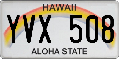 HI license plate YVX508