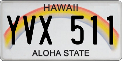 HI license plate YVX511