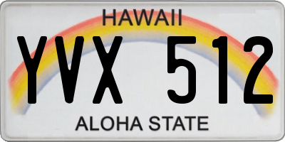 HI license plate YVX512