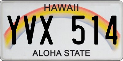 HI license plate YVX514