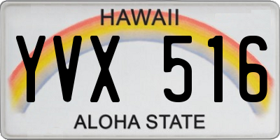 HI license plate YVX516