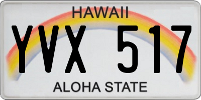 HI license plate YVX517