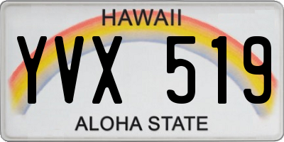 HI license plate YVX519