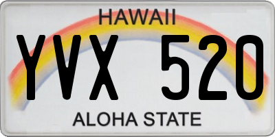 HI license plate YVX520