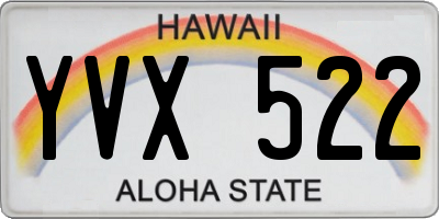 HI license plate YVX522