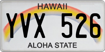 HI license plate YVX526