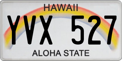 HI license plate YVX527
