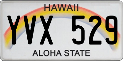 HI license plate YVX529
