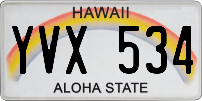 HI license plate YVX534