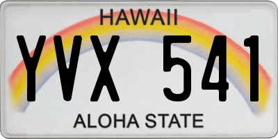 HI license plate YVX541