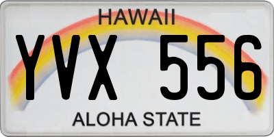 HI license plate YVX556