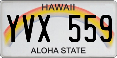 HI license plate YVX559