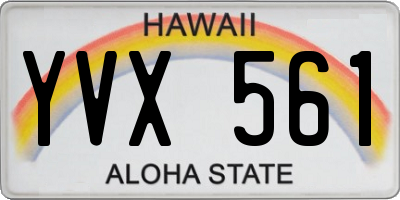 HI license plate YVX561