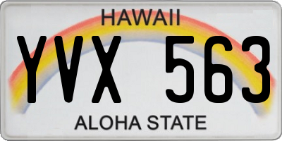 HI license plate YVX563