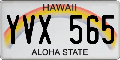 HI license plate YVX565