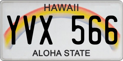 HI license plate YVX566