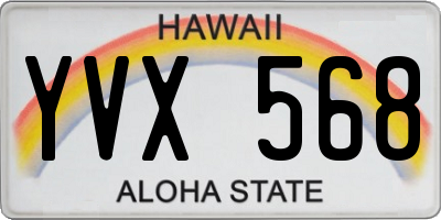 HI license plate YVX568