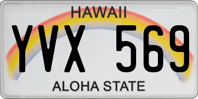 HI license plate YVX569