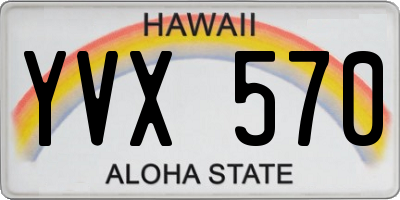 HI license plate YVX570