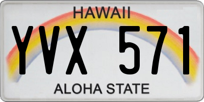 HI license plate YVX571